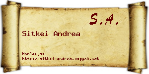 Sitkei Andrea névjegykártya